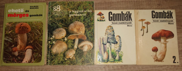 Kalm�r-Makara - 4 k�nyv a Gomb�kr�l: Gomb�k 1-2. (B�v�r Zsebk�nyvek), 88 sz�nes oldal a leggyakoribb gomb�kr�l, Ehet� �s m�rges gomb�k