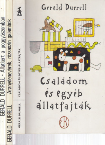 Gerald Durrell - 3 db. humoros kötet (Családom és egyéb állatfajták + Aranydenevérek, rózsaszín galambok + Állatkert a poggyászomban)