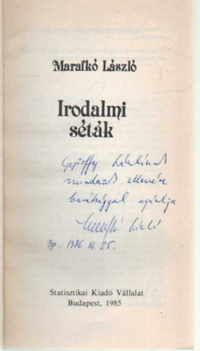 Marafkó László - Irodalmi séták