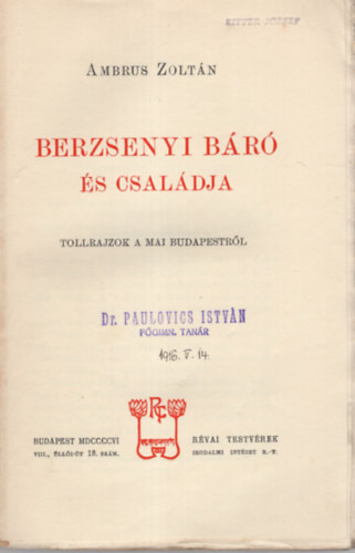 Ambrus Zoltán - Berzsenyi báró és családja