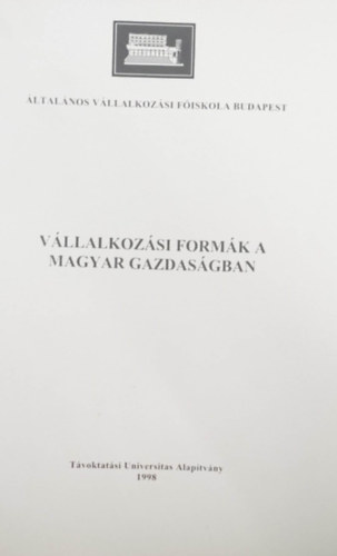 Dr. Herbst rpd - Vllalkozsi formk a magyar gazdasgban