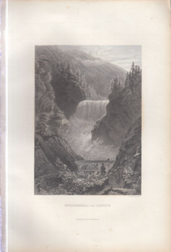 Stuibenfall v�zes�s l�tk�pe - eredeti litogr�fia (metszet)