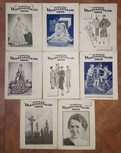 8 lapszám a Magyar Uriasszonyok Lapja XV. évfolyamából (1938): 1938/ 25 szám, 26. szám, 27. szám, 28. szám, 29. szám, 31. szám
