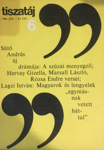 Annus Jzsef Vrs Lszl - Tiszatj 34. vf. 1980/ jnius