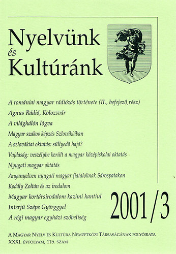 Nyelvnk s kultrnk 2001/3 - XXXI.vf.,115.sz.