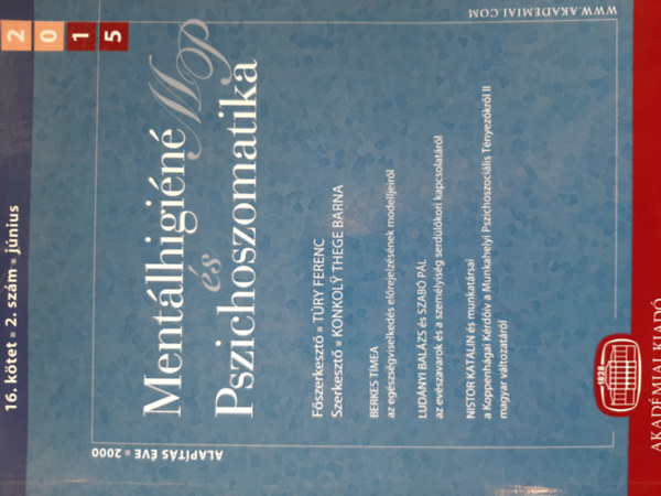 Mentlhigin s Pszichoszomatika 2015. 16. ktet, 2. szm, jnius