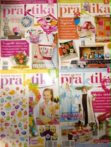 4 db. Praktika Magazin - 2016.febr. - 2. szám, 2016.mác. 3. szám, 2016.ápr. 4. szám, 2016.máj. 5. szám (szabás-varrás-kötés-hobby-lakásdivat-kézimunka)