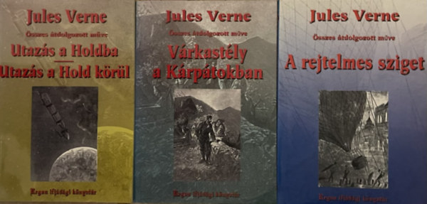 Jules Verne - 3db Verne regény: A rejtelmes sziget - Várkastély a Kárpátokban - Utazás a Holdba / Utazás a Hold körül