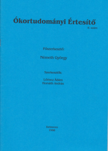N�meth Gy�rgy  (szerk) - �kortudom�nyi �rtes�t� II. sz�m