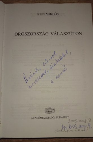 Kun Mikl�s - Oroszorsz�g v�lasz�ton