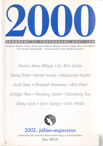 2000 Irodalmi �s T�rsadalmi Havi Lap - 2002. j�lius-augusztus