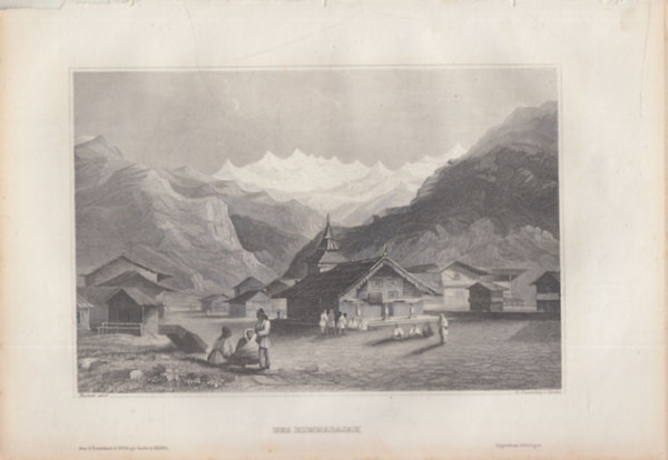 Der Himmalajah (A Himalja-hegysg, zsia) (16x23,5 cm lapmret eredeti aclmetszet, 1856-bl)