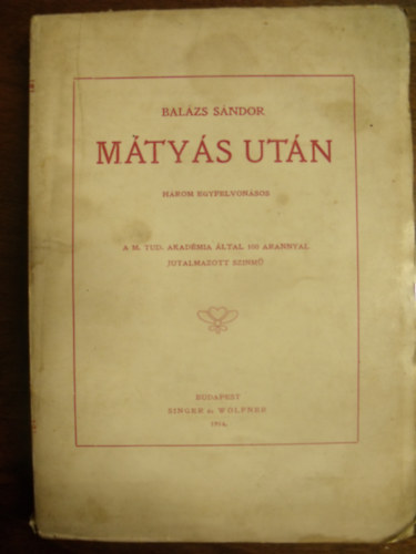 Balzs Sndor - Mtys utn
