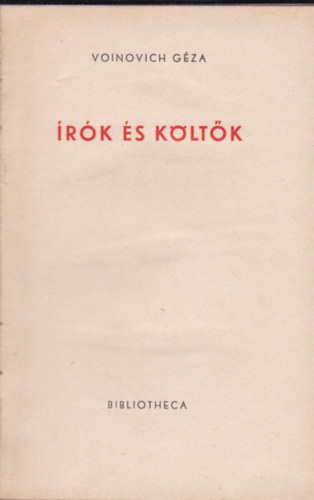 Voinovich Géza - Írók és költők