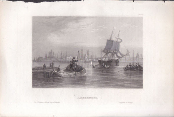 Archangel (Arhangelszk, Oroszorszg, zsia) (16x23,5 cm lapmret eredeti aclmetszet, 1856-bl)