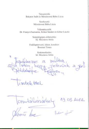 M�sz�rosn� B�ba Lucia Bakator Judit - Hossz� a jegenyesor - Debelyacsa monogr�fi�ja