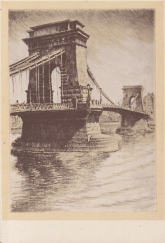 A Széchenyi-Lánchíd, Budapest (régi képeslap)