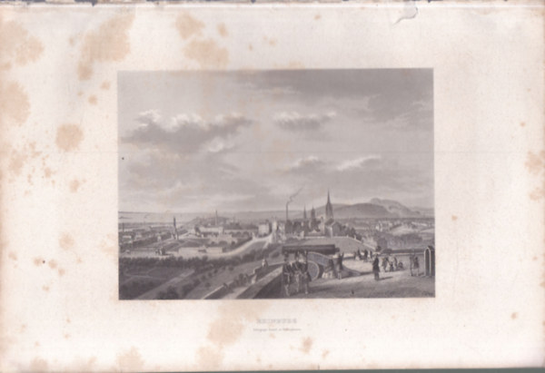 Edinburgh-i l�tk�p - eredeti litogr�fia (metszet)