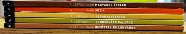 Frank Júlia - 5 db A legfinomabb könyv: Magyaros ételek, Sütik, Szárnyasételek, Vendégváró falatok, Befőttek és lekvárok