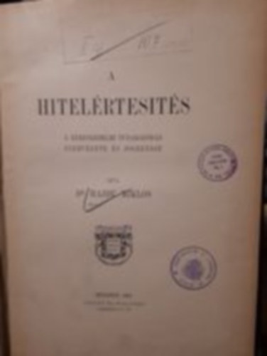 Dr. Hajdu Mikls - A Hitelrtests - A kereskedelmi tudakozds szervezete s jogrendje