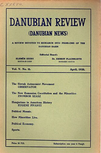 Danubian Review (Danubian News) 1938 - V/11