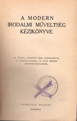 Ábel Olga (szerk.) - A modern irodalmi műveltség kézikönyve