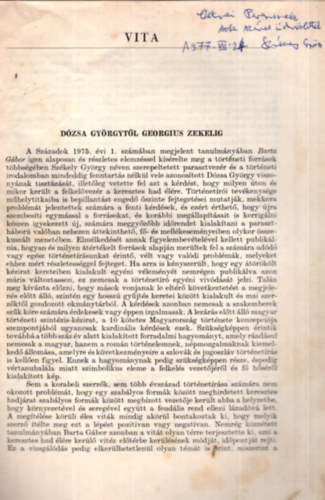 Sz�kely Gy�rgy - D�zsa Gy�rgyt�l Georgius Zekelig - K�l�nlenyomat - Dedik�lt