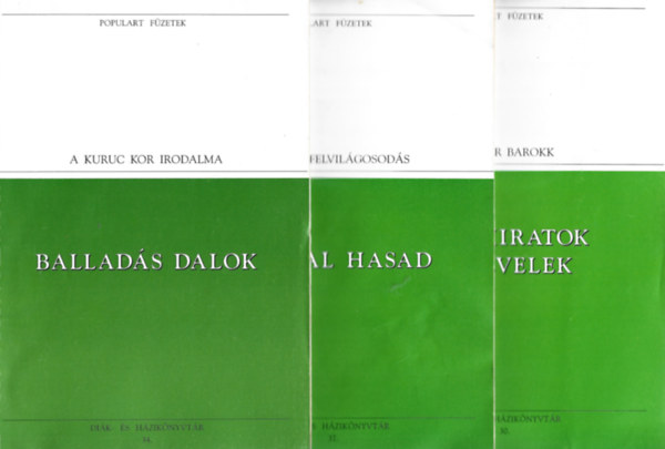 3 db Populart Fzetek, Ballads dalok, Hajnal hasad, Emlkiratok s levelek