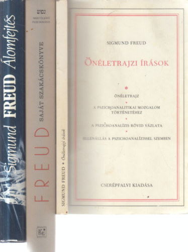Sigmund Freud - 3 db. Freud kötet (Önéletrajzi írások + Freud saját szakácskönyve + Álomfejtés)
