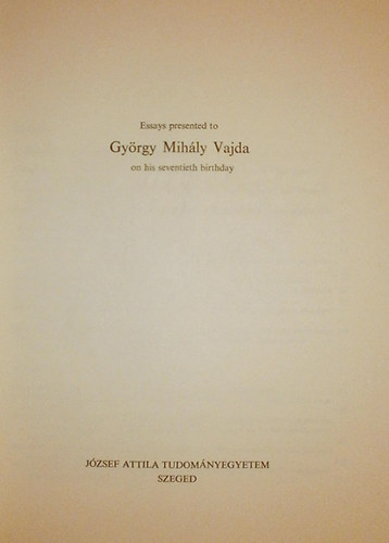 Kany� Zolt�n, P�l J�zsef Fried Istv�n - Comparative Literary Studies (Essays presented to Gy�rgy Mih�ly Vajda)