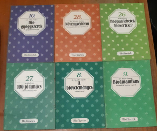 Biofüzetek: A bioveteményes társnövényei + Biodinamikus szemléletű kertész vagyok + Biogyógyszerek + Hogyan lehetek biokertész? + 100 jó tanács a biokertészeknek + Növényvédelem feromonos rovarcsapdákkal