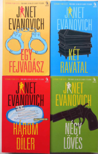 Janet Evanovich - Stephanie Plum esetei 4 db. (Egy fejvadász + Két ravatal + Három díler + Négy lövés)