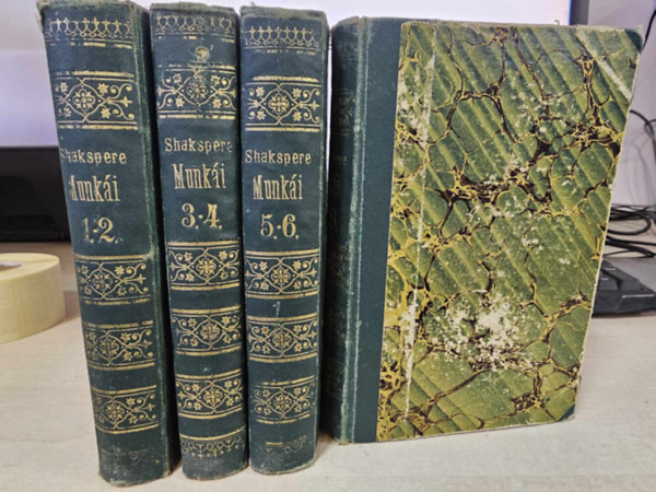 Wiliam Shakespeare - Shakspere szinm�vei I-VIII. (1-8.) 4 k�tetben / Shakspere munk�i
