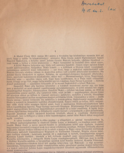 Császtvay István - Péter László - Juhász Gyula makói évei (1913-1917) (Dedikált)