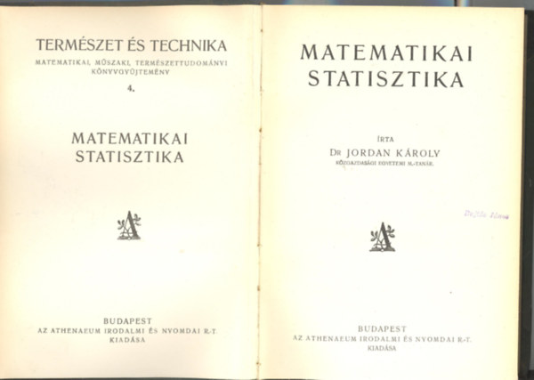 Dr. Jordan Károly - Matematikai statisztika