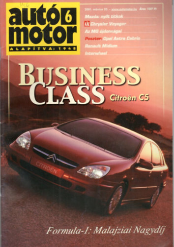 Sup�k Tibor - 4 db Aut� motor 2001/m�rcius 20. + 2001/m�jus 2. + 2001/m�jus 15. + 2001/m�jus 29.