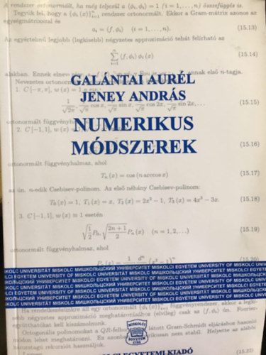 Jeney András Galántai Aurél - Numerikus módszerek