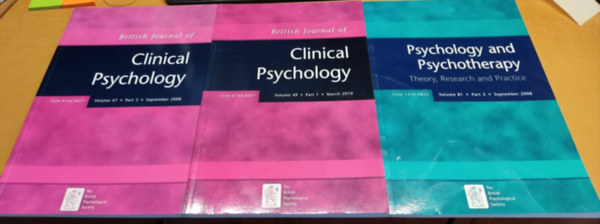 The British Psychological Society - Clinical Psychology Volume 47 Part 3; Clinical Psychology Volume 49 Part 1; Psychology and Psychotherapy Volume 81 Part 3 (3 füzet)