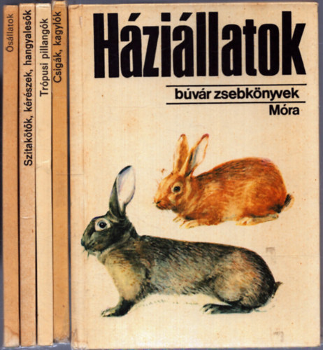 5 db a Bvr Zsebknyvek sorozatbl: Hzillatok - Csigk, kagylk - Trpusi pillangk - sllatok - Szitaktk, krszek, hangyalesk