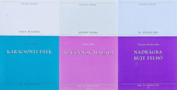 Arthur Miller, Vlagyimir Majakovszkij Charles Dickens - 3 db Populart füzet kötelezők: Karácsonyi ének + Az ügynök halála + Nadrágba bújt felhő