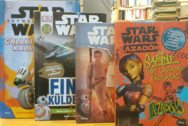 4 db Star Wars: Sabine: Egy l�zad� v�zlatai + Rey t�l�l�si �tmutat�ja + Finn k�ldet�se + Skywalker kora galaktikus kalauz
