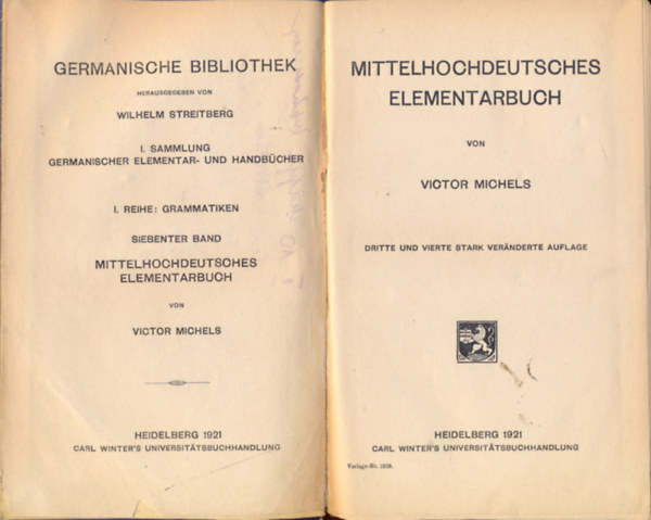 Victor Michels - Mittelhochdeutsches Elementarbuch