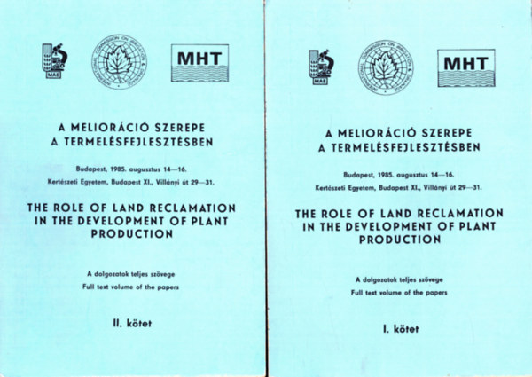 A melior�ci� szerepe a termel�sfejleszt�sben I-II. k�tet