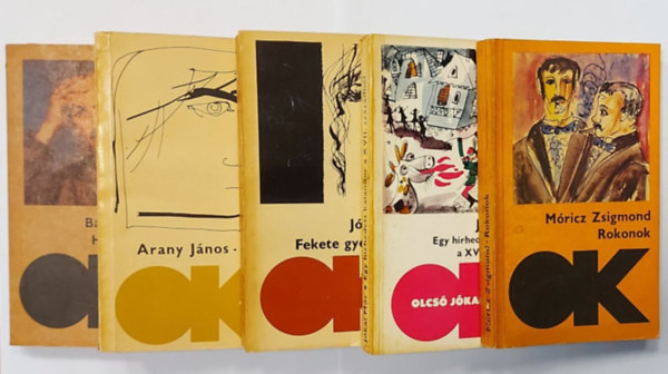 Arany J�nos, J�kai M�r, M�ricz Zsigmond Babits Mih�ly - 5 db Olcs� K�nyvt�r k�tet: H�sv�t el�tt, Toldi, Fekete gy�m�ntok, Egy h�rhedett kalandor a XVII. sz�zadb�l, Rokonok