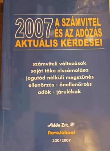 A sz�mvitel �s az ad�z�s aktu�lis k�rd�sei 2007