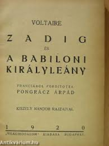 Voltaire - zadig �s a babiloni kir�lyle�ny