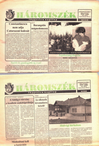 Bogdán László , Ferencz Csaba, Sylvester Lajos Farkas Árpád (szerk.) - Háromszék független napilap 1998. január: 2232., 2233., 2234., 2235., 2236., 2237., 2238., 2239., 2240., 2241., 2242., 2243., 2244., 2245., 2246., 2247., 2248., 2249., 2250., 2251., 2252., 2253., 2254., 2255. szám