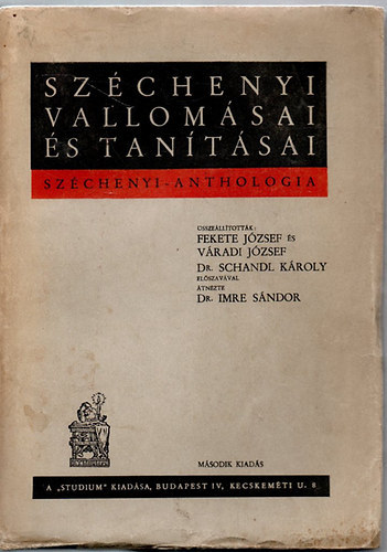 Fekete J�zsef-V�radi J�zsef - Sz�chenyi vallom�sai �s tan�t�sai