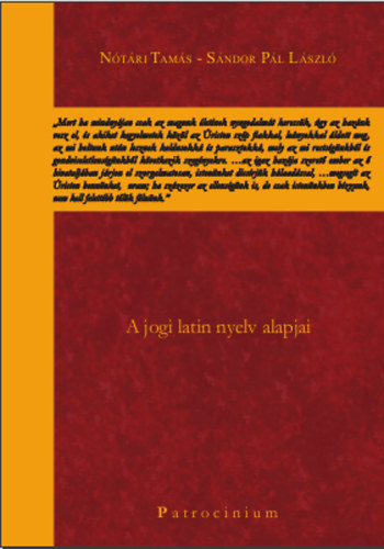 N�t�ri Tam�s; S�ndor P�l L�szl� - A jogi latin nyelv alapjai