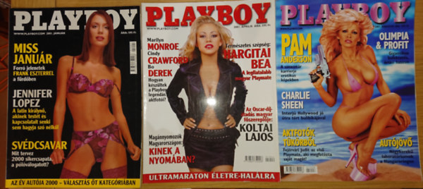 3 db Playboy magazin - 2001. janur, prilis, augusztus